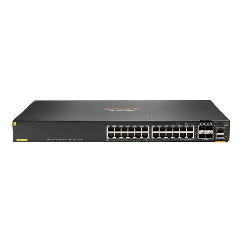 HPE Aruba Networking CX 6200F 24G Class 4 PoE 4SFP 370W Switch - Commutateur - distance max. d'empilage de 1... (S0M82A)_1
